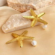 Starfish Pearl Earrings