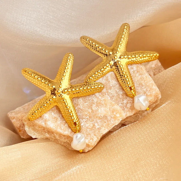 Starfish Pearl Earrings