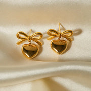 Heart Shape Bow Knot Earrings